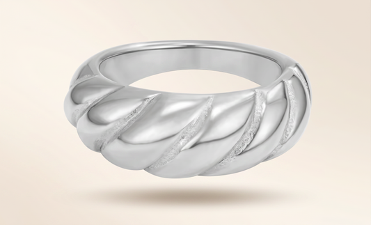 Anillo Croissant Dorado Aurea — Acero Inoxidable