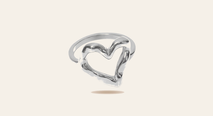 Anillo Corazón Dorado Aurea — Acero Inoxidable