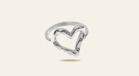 Anillo Corazón Dorado Aurea — Acero Inoxidable