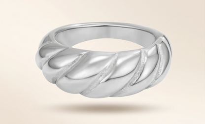 Anillo Croissant Dorado Aurea — Acero Inoxidable
